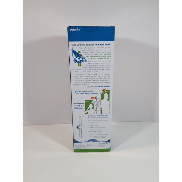 Oxygenics 22842 Showerhead Easy Slide Bar 3.25" W x 16" H x 3.5" D Chrome RV NEW - Picture 3 of 5